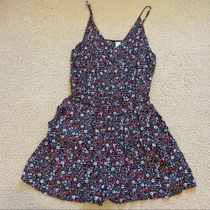 H&M Floral Romper Pockets